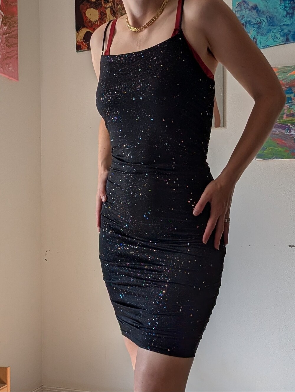 Stunning Y2K/90s Vintage Sabora Party Dress Get ready to shine in this gorgeous